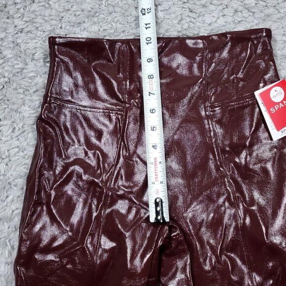Spanx Faux Patent Leather Leggings Women’s Size Small Petite Ruby Red 20301Q - Picture 8 of 10